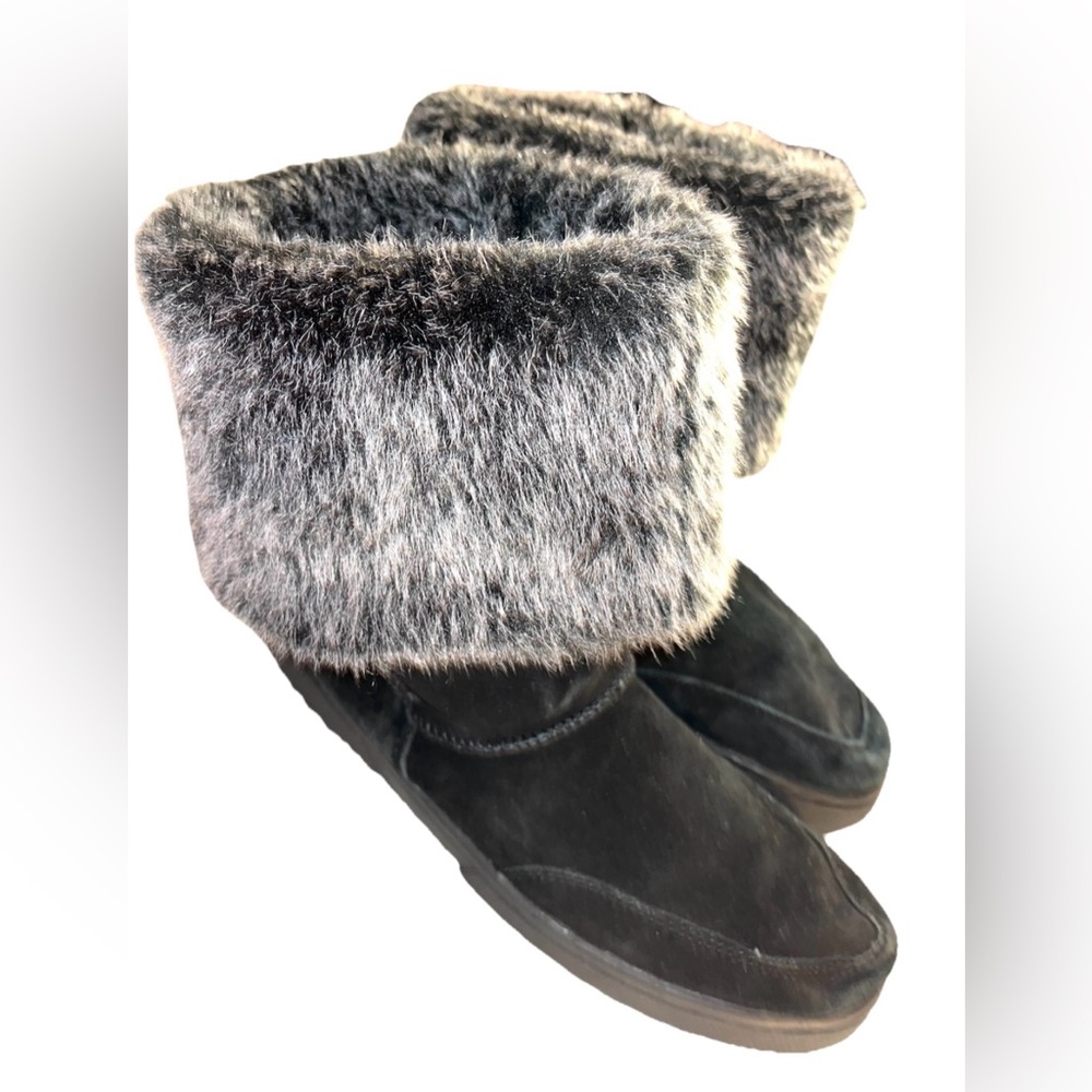 Women Winter Warm Leather Ankle  Boots Size 9. Leather Upper, Faux Fur Man Made - Picture 2 of 8